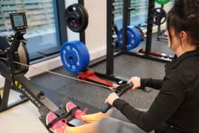 Woman using the gym