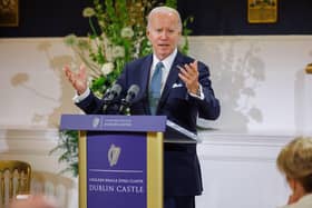 Joe Biden has hinted a having Nottingham connections while on a tour of Ireland