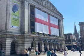 Nottingham’s Old Market Square has the largest St. George’s Day flag in England