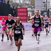 British Paralympian Richard Whitehead competed in the London marathon on Sunday.