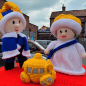 A Coronation knitting project by the Yarn Bombers in Bingham