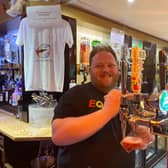 Brent Foster pulling a pint at the New Foresters pub