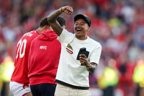 Jesse Lingard celebrated Nottingham Forest’s survival on Saturday (Image: Getty Images)