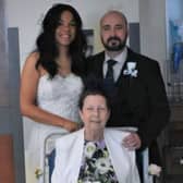 Jillian Crossland watched her son Ian’s wedding with help from staff at Nottingham’s Queen’s Medical Centre.