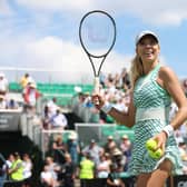 Katie Boulter of Great Britain after her match against Daria Snigur of Ukraine during the Rothesay Open at Nottingham Tennis Centre on June 15, 2023 in Nottingham, England