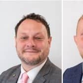 The leader and deputy leader, Jason Zadrozny, left, and Tom Hollis, of Ashfield District Council in Nottinghamshire have been charged by police.
