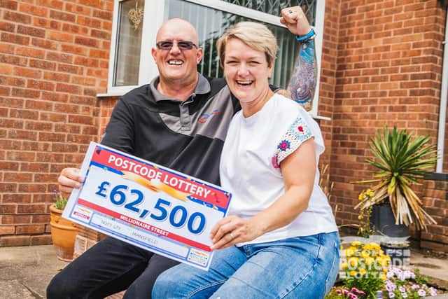 Craig and Angie celebrate their lottery win. (Photo: People’s Postcode Lottery)