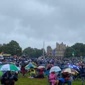 Thousands of festival goers have arrived, despite the weather, at Splendour Festival which takes place today and tomorrow at Wollaton Park. 