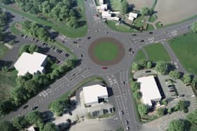 An artist’s impression of what the improvement works at Ollerton roundabout could look like. (Photo: Nottinghamshire County Council)