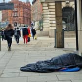 A person rough sleeping in Nottingham city centre. (Photo: LDRS)