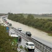 Photo shows extreme flooding on A1 near Nottingham