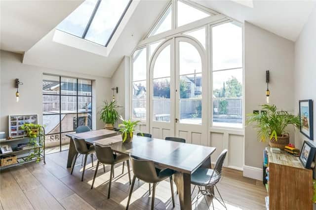 A bright and airy dining area is ideal for entertaining 