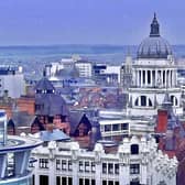 The skyline of Nottingham with the dome of the Council House