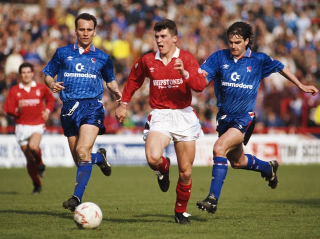 Roy Keane during the Nottingham Forest and Chelsea at the City Ground on April 20, 1991