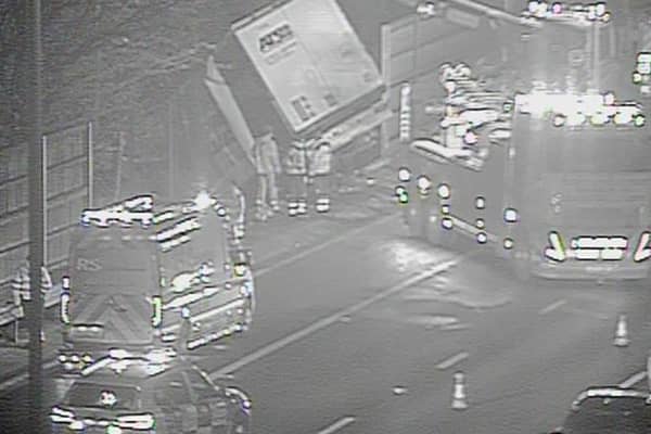 Lorry driver has miracle escape after shocking M6 crash near Birmingham captured on CCTV