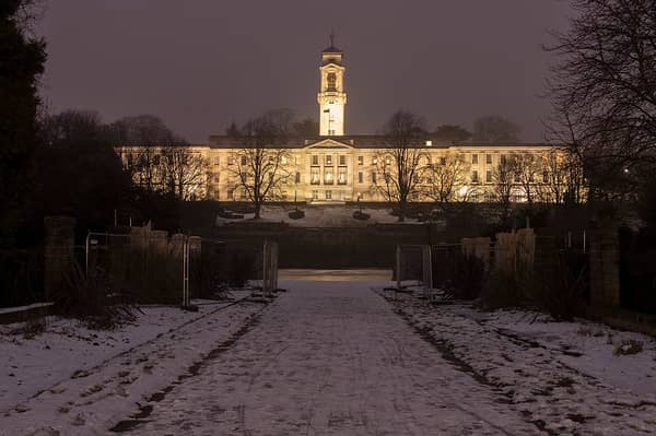 Snow at the Trent Building in Nottingham 