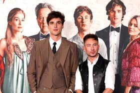 Jacob Elordi and Barry Keoghan attend the Los Angeles Premiere of "Saltburn"