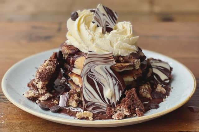 The Pudding Pantry serves epic stacks on pancakes that are mouthwatering just to look at! 