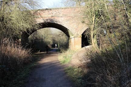 The walk takes you under the Peartree Lane railway bridge