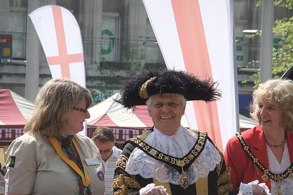 The Lord Mayor of Nottingham, on St George's Day in Nottingham's Old Market Square | April 2011. 