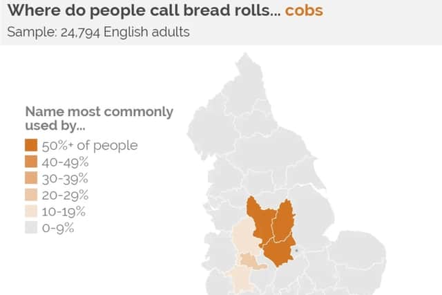 'Cob' is the most popular slang for a bread roll in the Midlands 