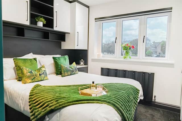 The bedrooms are spacious and have built-in storage 