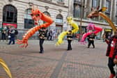 Brightly coloured dragons took to the streets of Nottingham delighting locals