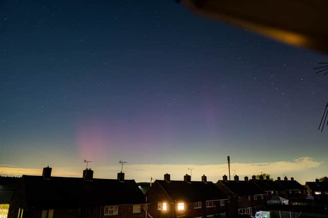 The Aurora Borealis above Nottinghamshire on Tuesday, April 16