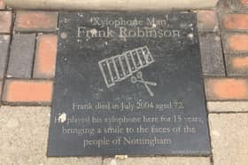 Frank Robinson, known as Xylophone Man, entertained shoppers in Lister Gate for more than 15 years