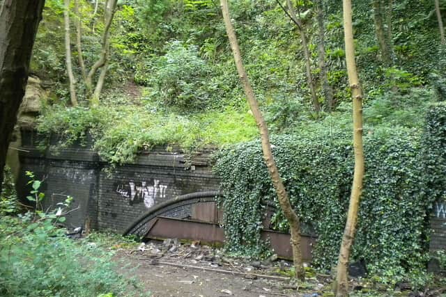 The northern portal of Sherwood Rise tunnel has been sealed with a metal plate 