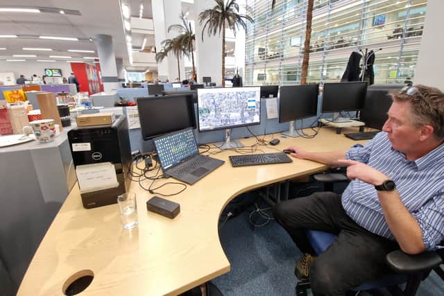 Mick Dunn, Nottingham City Council's Business Development Specialist, showcasing the technology