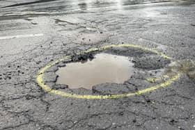 Potholes, like this in Arnold, blight drivers across Nottinghamshire