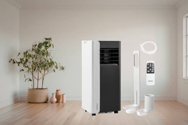 The COSTWAY portable air conditioner offers cooling, fan and dehumidifier modes in one compact unit
