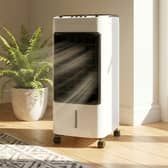 The Hirix portable air cooler has a 4L water tank, oscillation and an ice pack included