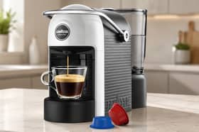 The white Lavazza A Modo Mio Jolie Evo coffee machine is reduced from £95 to £52 at Amazon