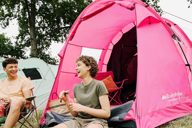 I went on my first camping trip and found 11 items that were essential to my enjoyment and comfort. Pictured is the Eurohike Sendero 4 Family Tent.