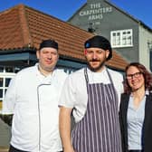 Owners Christian Colarieti, with John and Louise Boddice, who opened The Carpenters Arms Italian Kitchen last year. 