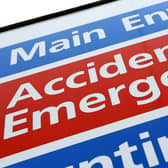 General view of an Accident and Emergency Sign at Hinchingbrooke Hospital in Huntingdon, Cambridgeshire. 