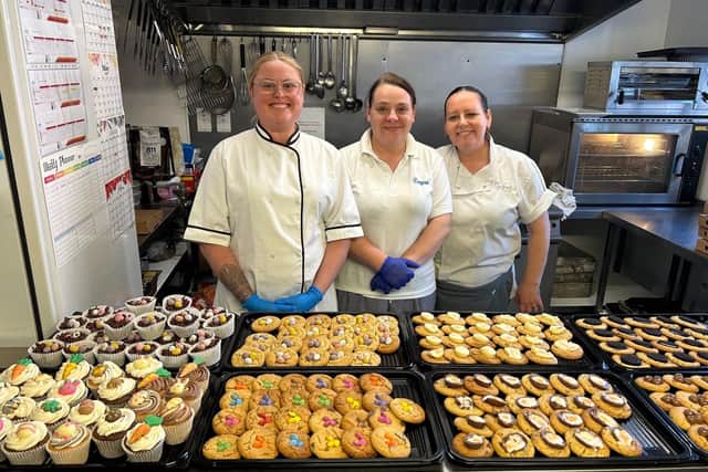 Cygnet Manor staff at the bake sale to raise funds for The Children's Hospital Charity.