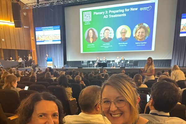 Rachel Squire and Dr. Rachael Carroll at the 35th Alzheimer Europe Conference in Bologna, Italy.