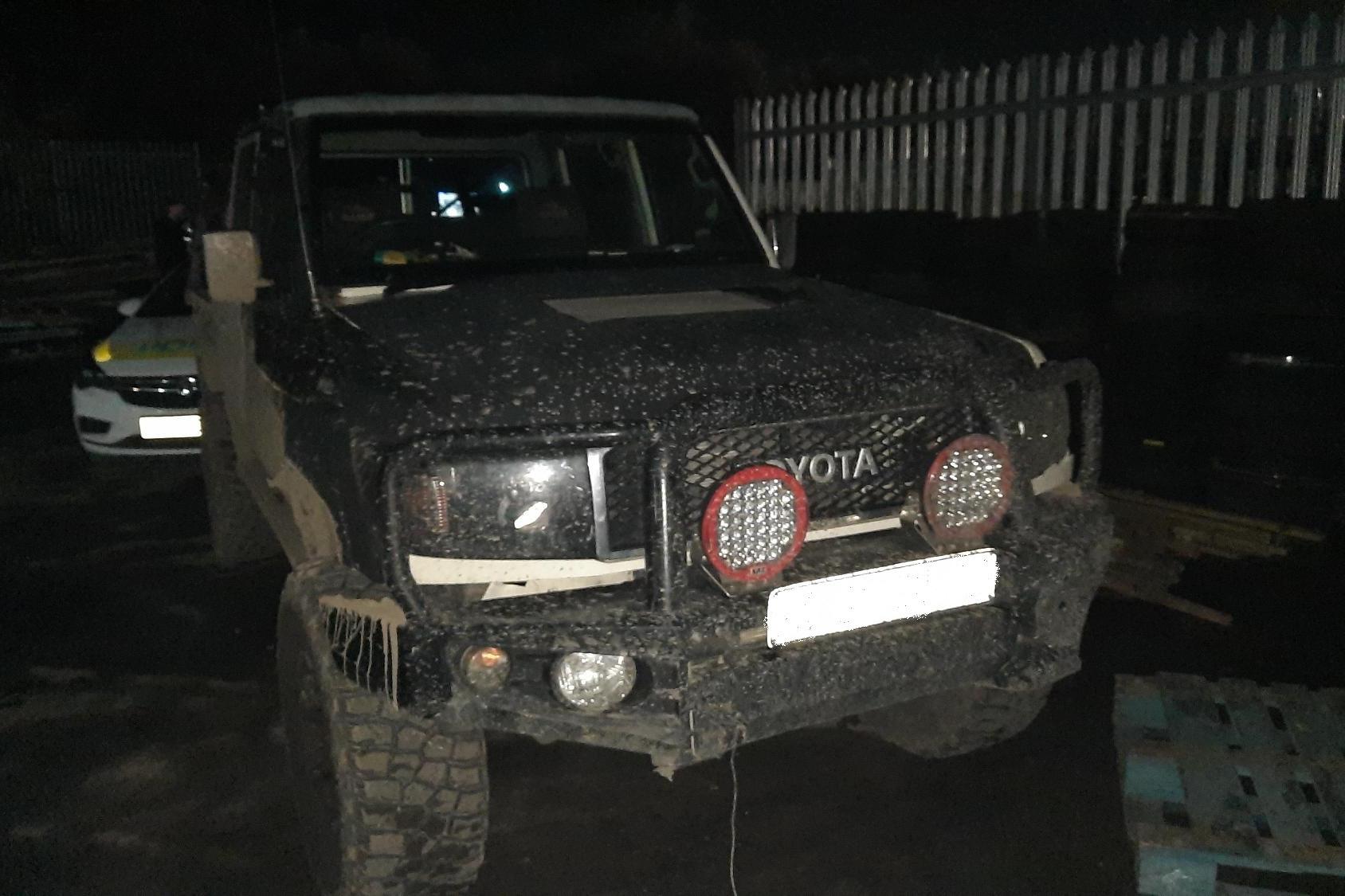 Disqualified driver speeds away from police and dumps Toyota 4x4 on industrial estate